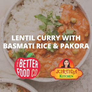 Lentil Curry, Rice and Pakoras