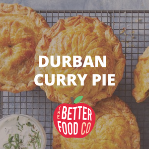 Durban Curry Pie with Baked Potato & Corn