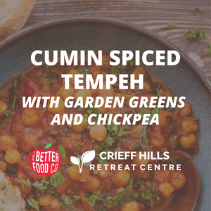 Cumin Spiced Tempeh with Garden Greens and Chickpea
