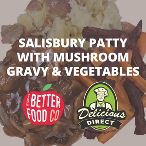 Salisbury Patty with Mushroom Gravy and Vegetables