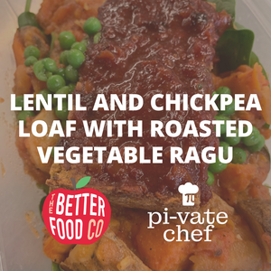 Lentil and Chickpea Loaf with Roasted Vegetable Ragu 